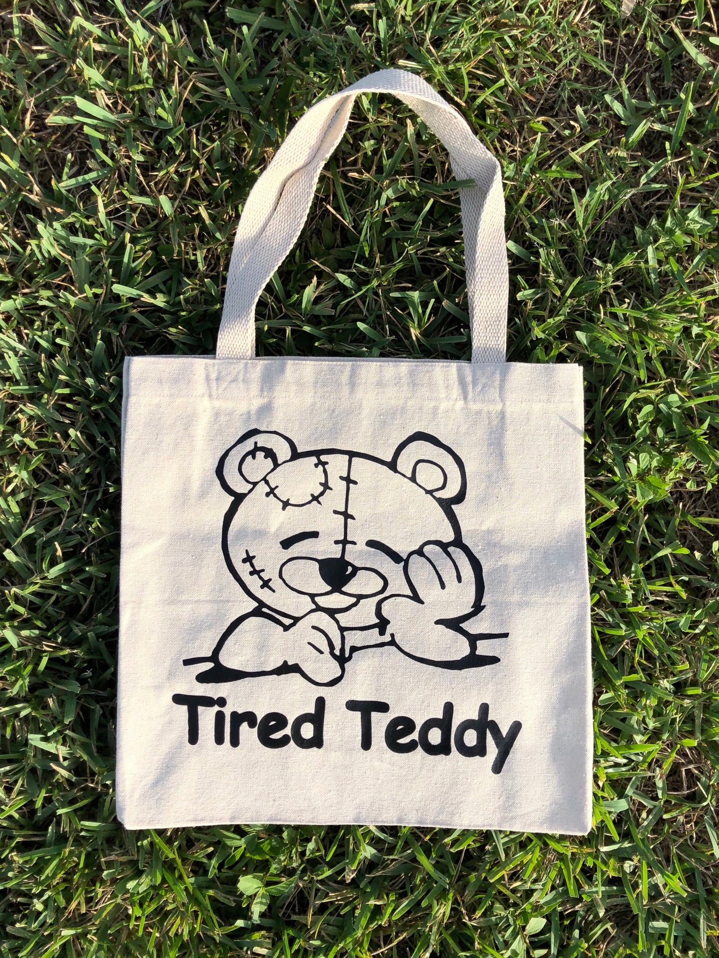 Tired Teddy Tote Bag